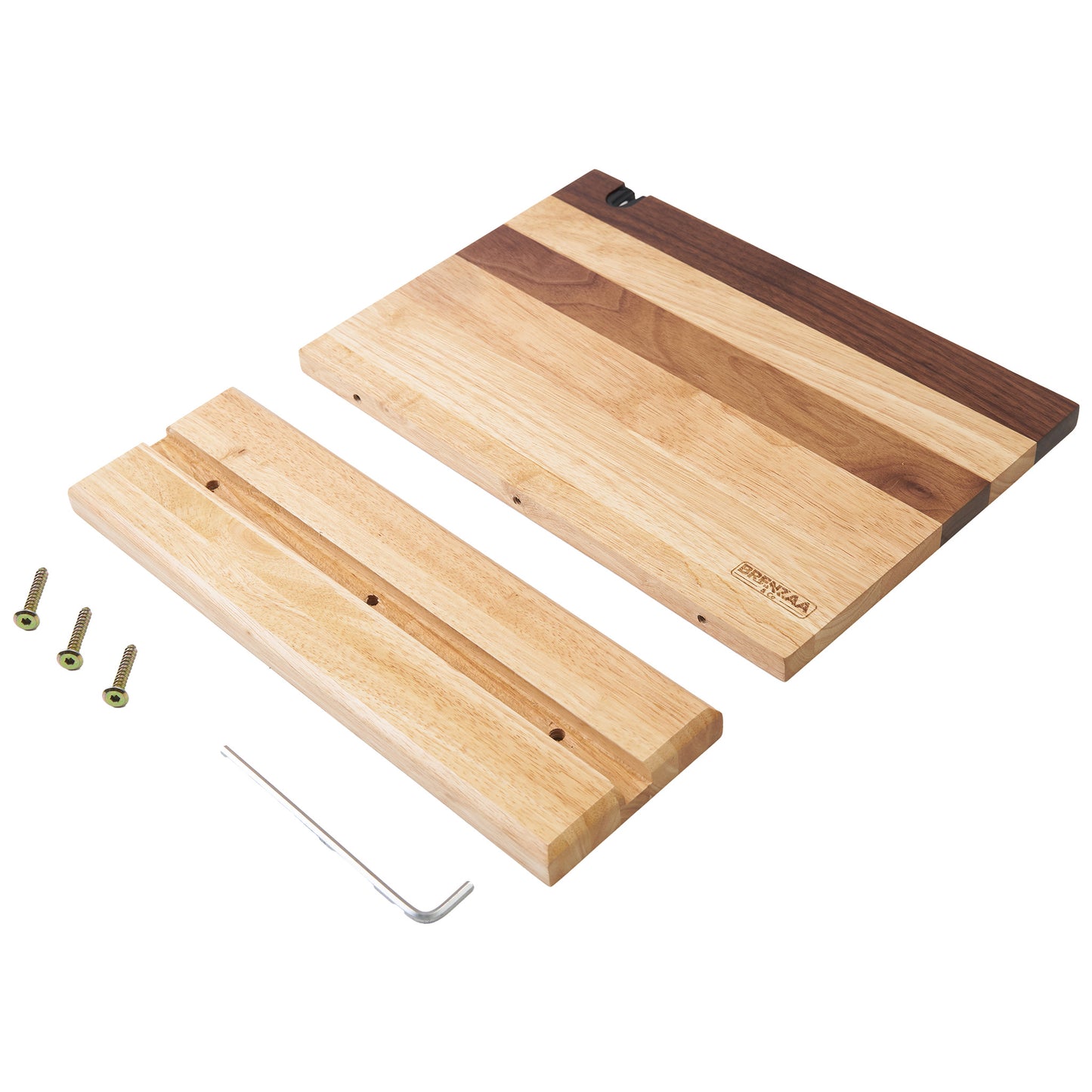 Magnetic Knife Block, Double-Sided Knife Holder 14x10 Inch for Kitchen Counter, Walnut and Rubber Wood Knife Stand with Strong Magnets and Bonus Knife Sharpener